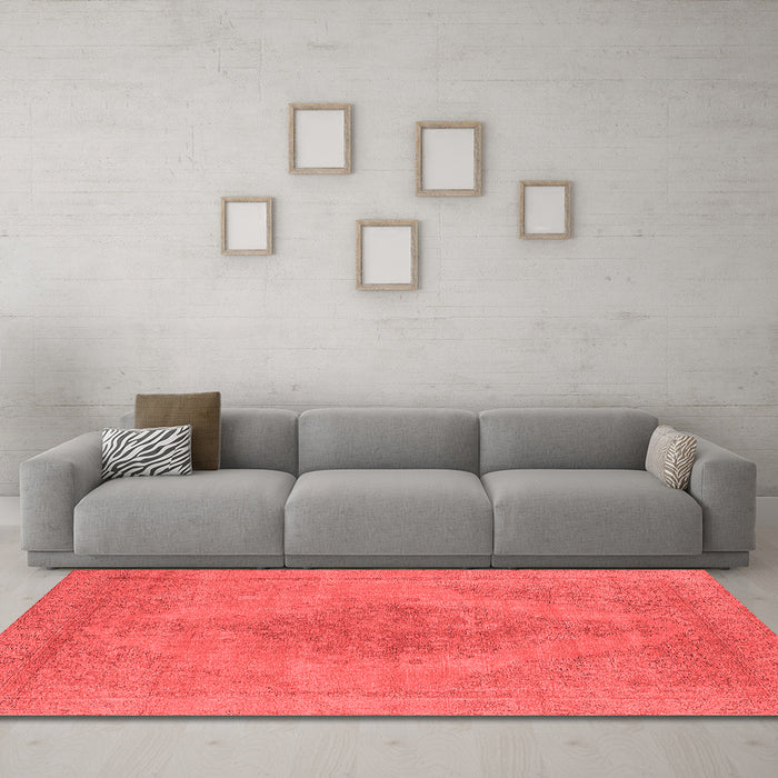 Industrial Red Washable Rugs