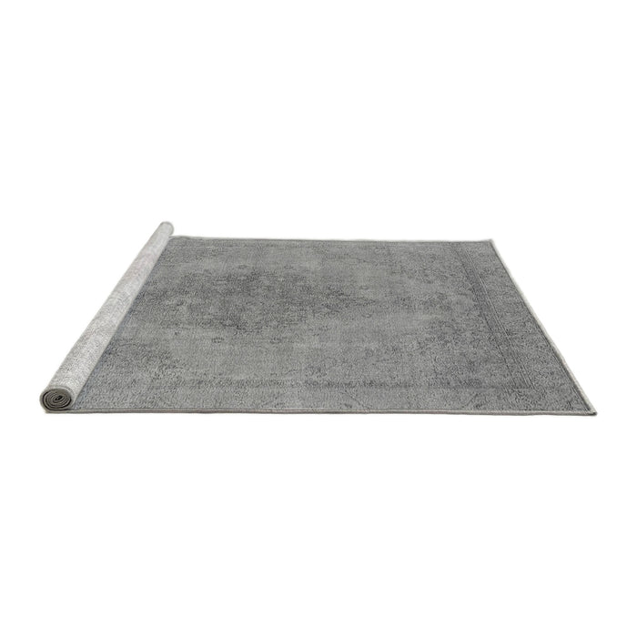 Sideview of Machine Washable Oriental Gray Industrial Rug, wshurb1935gry