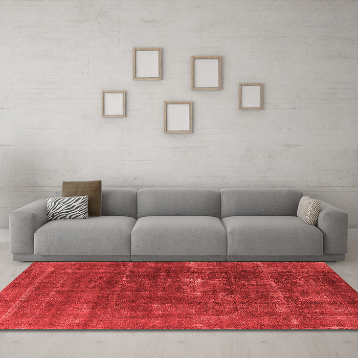 Industrial Red Washable Rugs