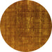 Round Oriental Yellow Industrial Rug, urb1936yw