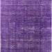 Square Machine Washable Industrial Modern Purple Flower Purple Rug, wshurb1936