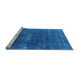 Sideview of Machine Washable Oriental Light Blue Industrial Rug, wshurb1936lblu