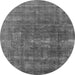 Round Oriental Gray Industrial Rug, urb1936gry