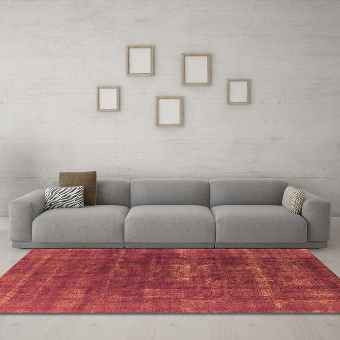 Machine Washable Oriental Orange Industrial Area Rugs in a Living Room, wshurb1936org