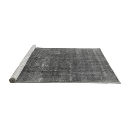 Sideview of Machine Washable Oriental Gray Industrial Rug, wshurb1936gry