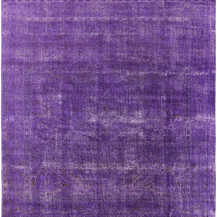 Square Mid-Century Modern Purple Oriental Rug, urb1936