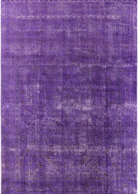 Machine Washable Industrial Modern Purple Flower Purple Rug, wshurb1936