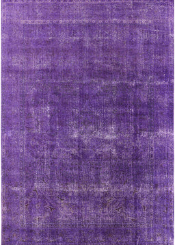 Machine Washable Industrial Modern Purple Flower Purple Rug, wshurb1936