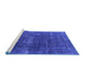 Sideview of Machine Washable Oriental Blue Industrial Rug, wshurb1936blu