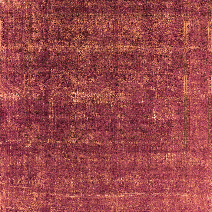 Square Machine Washable Oriental Orange Industrial Area Rugs, wshurb1936org