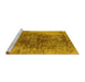 Sideview of Machine Washable Oriental Yellow Industrial Rug, wshurb1937yw