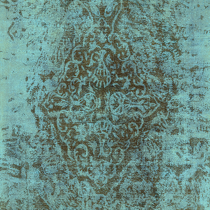 Machine Washable Oriental Light Blue Industrial Rug, wshurb1937lblu