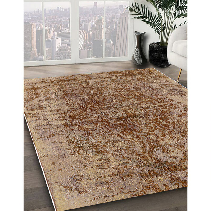 Machine Washable Industrial Modern Light Copper Gold Rug in a Family Room, wshurb1937
