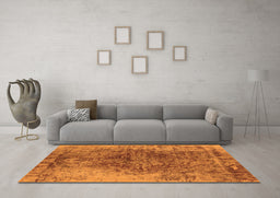 Machine Washable Oriental Orange Industrial Area Rugs in a Living Room, wshurb1937org