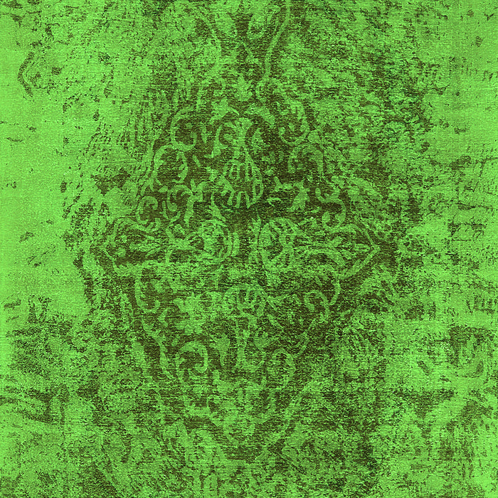 Machine Washable Oriental Green Industrial Area Rugs, wshurb1937grn