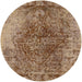 Round Mid-Century Modern Light Copper Gold Oriental Rug, urb1937