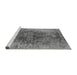 Sideview of Machine Washable Oriental Gray Industrial Rug, wshurb1937gry