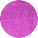 Round Oriental Pink Industrial Rug, urb1938pnk