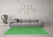 Machine Washable Oriental Emerald Green Industrial Area Rugs in a Living Room,, wshurb1938emgrn