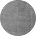 Round Oriental Gray Industrial Rug, urb1938gry