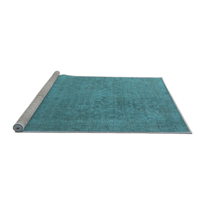 Sideview of Machine Washable Oriental Light Blue Industrial Rug, wshurb1938lblu