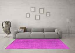 Machine Washable Oriental Pink Industrial Rug in a Living Room, wshurb1938pnk
