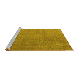 Sideview of Machine Washable Oriental Yellow Industrial Rug, wshurb1938yw