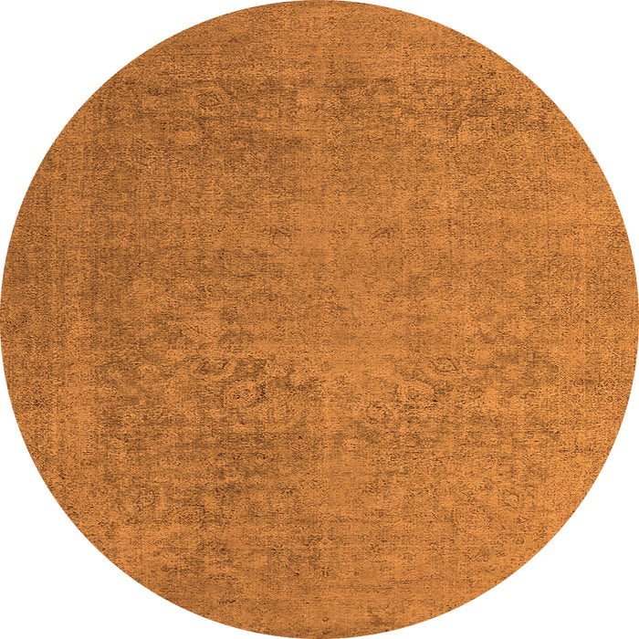 Round Machine Washable Oriental Orange Industrial Area Rugs, wshurb1938org