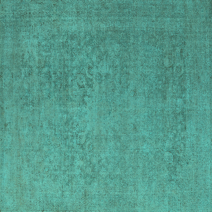 Square Oriental Turquoise Industrial Rug, urb1938turq