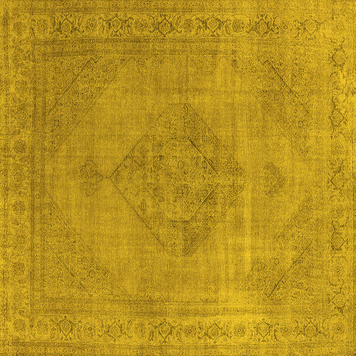 Square Oriental Yellow Industrial Rug, urb1939yw