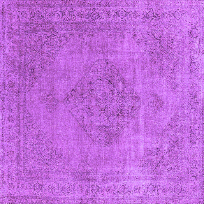 Square Machine Washable Oriental Purple Industrial Area Rugs, wshurb1939pur