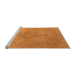 Sideview of Machine Washable Oriental Orange Industrial Area Rugs, wshurb1939org