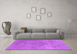 Machine Washable Oriental Purple Industrial Area Rugs in a Living Room, wshurb1939pur