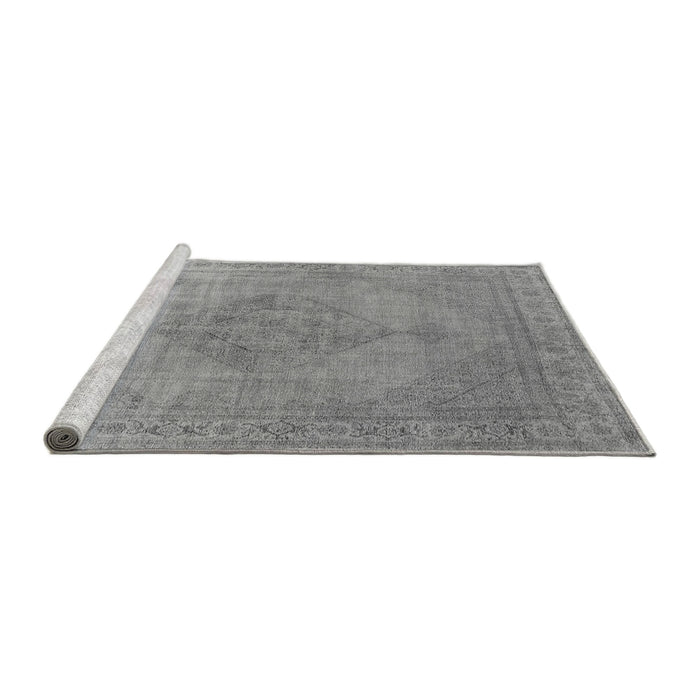 Sideview of Machine Washable Oriental Gray Industrial Rug, wshurb1939gry