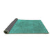 Sideview of Oriental Turquoise Industrial Rug, urb1939turq