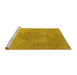 Sideview of Machine Washable Oriental Yellow Industrial Rug, wshurb1939yw