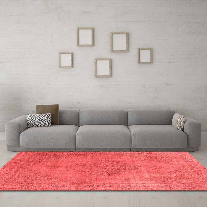 Industrial Red Washable Rugs