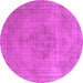 Round Oriental Pink Industrial Rug, urb1939pnk