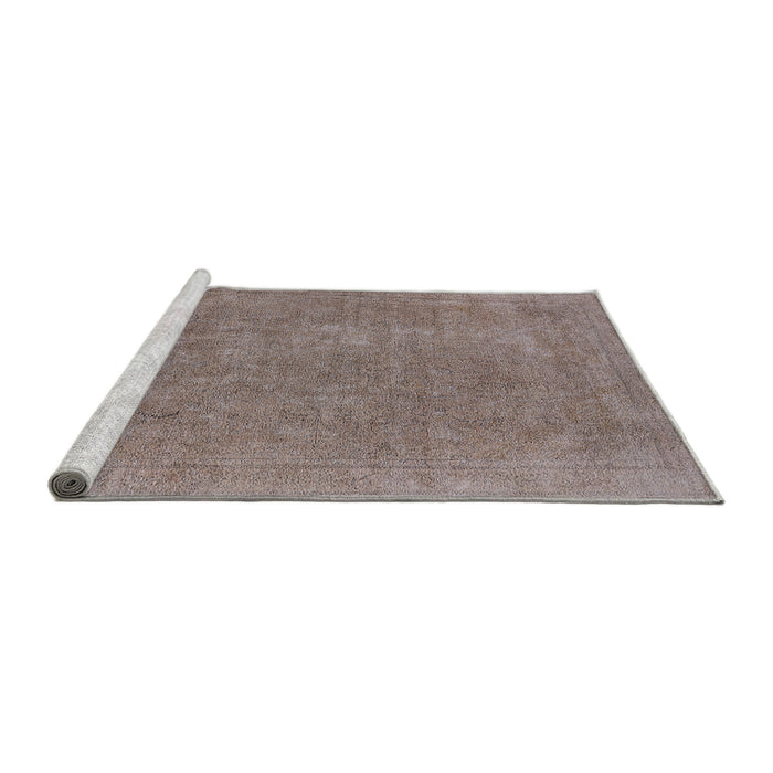 Sideview of Machine Washable Industrial Modern Mauve Taupe Purple Rug, wshurb1940