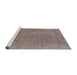 Sideview of Machine Washable Industrial Modern Mauve Taupe Purple Rug, wshurb1940