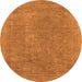 Round Machine Washable Oriental Orange Industrial Area Rugs, wshurb1940org