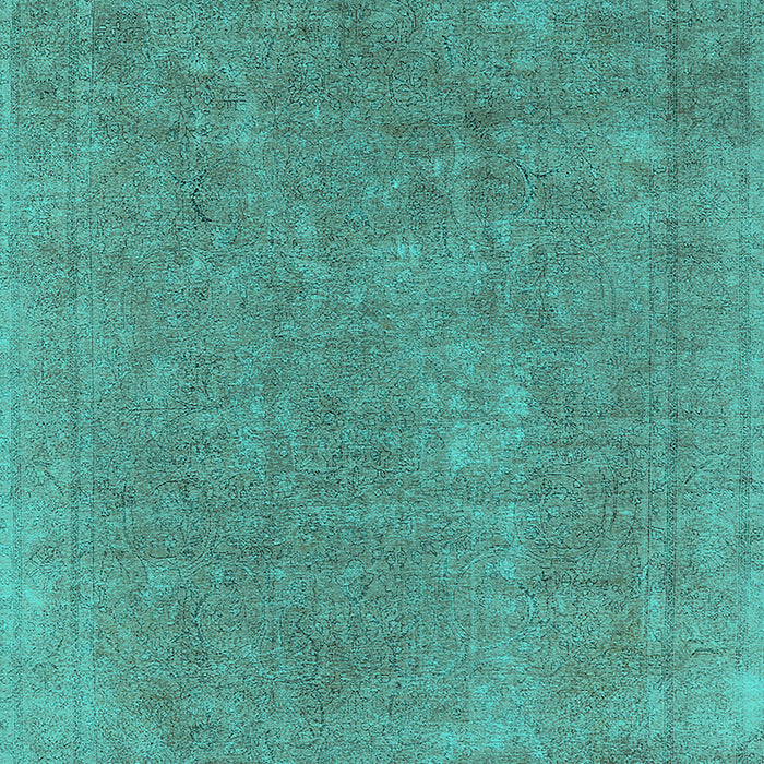 Machine Washable Oriental Turquoise Industrial Area Rugs, wshurb1940turq