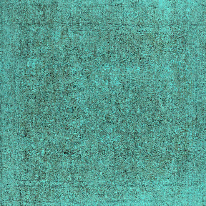 Square Oriental Turquoise Industrial Rug, urb1940turq