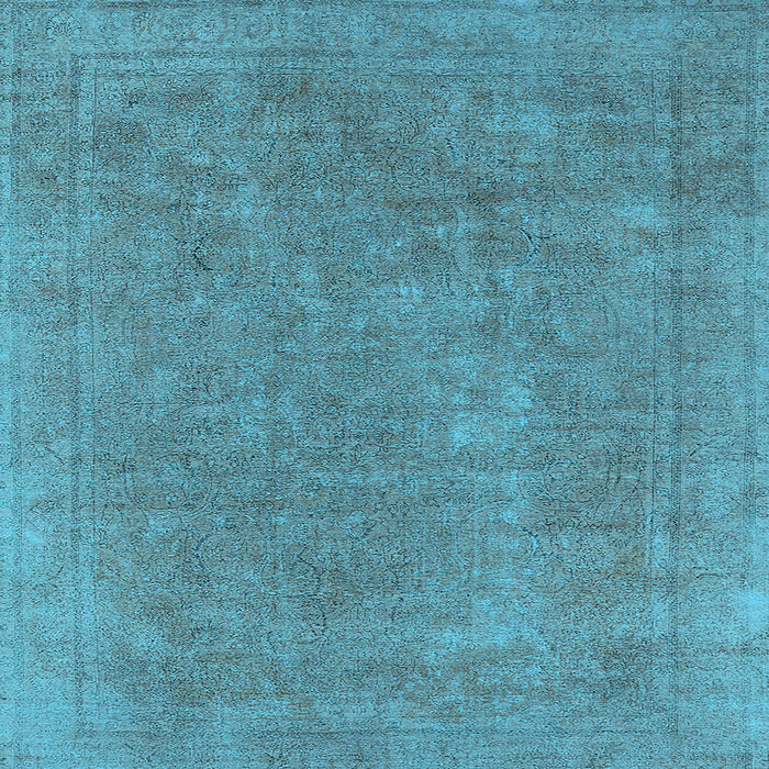 Square Machine Washable Oriental Light Blue Industrial Rug, wshurb1940lblu