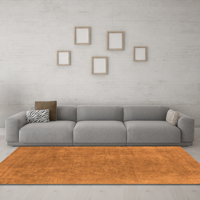 Machine Washable Oriental Orange Industrial Area Rugs in a Living Room, wshurb1940org