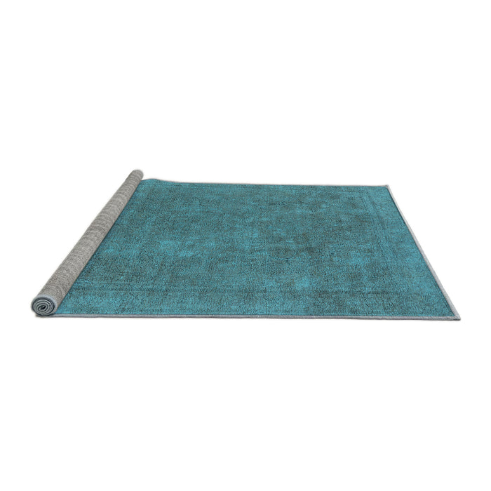 Sideview of Machine Washable Oriental Light Blue Industrial Rug, wshurb1940lblu