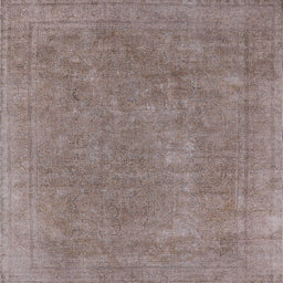 Square Machine Washable Industrial Modern Mauve Taupe Purple Rug, wshurb1940