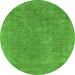 Round Oriental Green Industrial Rug, urb1940grn