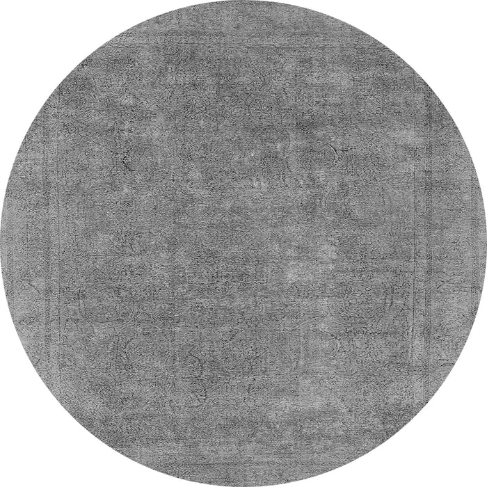 Round Oriental Gray Industrial Rug, urb1940gry