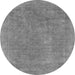 Round Oriental Gray Industrial Rug, urb1940gry